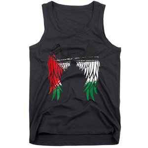 Palestine Flag Dad On Back Side Palestinian Angel Kids Wings Tank Top