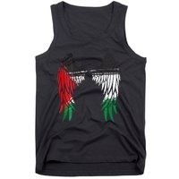 Palestine Flag Dad On Back Side Palestinian Angel Kids Wings Tank Top