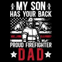 Proud Firefighter Dad Of A Firefighter Father Fire Dad Meaningful Gift Drawstring Bag