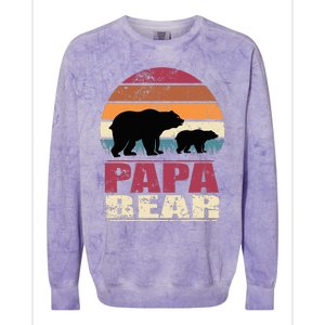 Papabear Family Daddy Bear Newborn Baby Fatherhood Papa Bear Colorblast Crewneck Sweatshirt