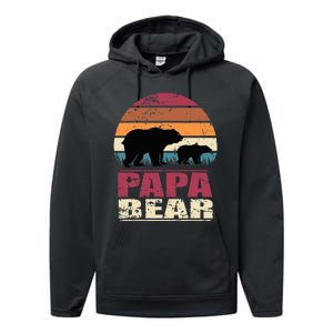 Papabear Family Daddy Bear Newborn Baby Fatherhood Papa Bear Performance Fleece Hoodie