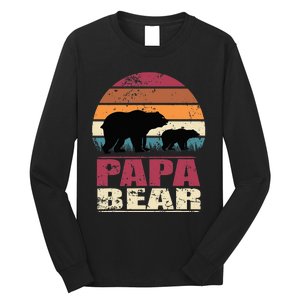 Papabear Family Daddy Bear Newborn Baby Fatherhood Papa Bear Long Sleeve Shirt