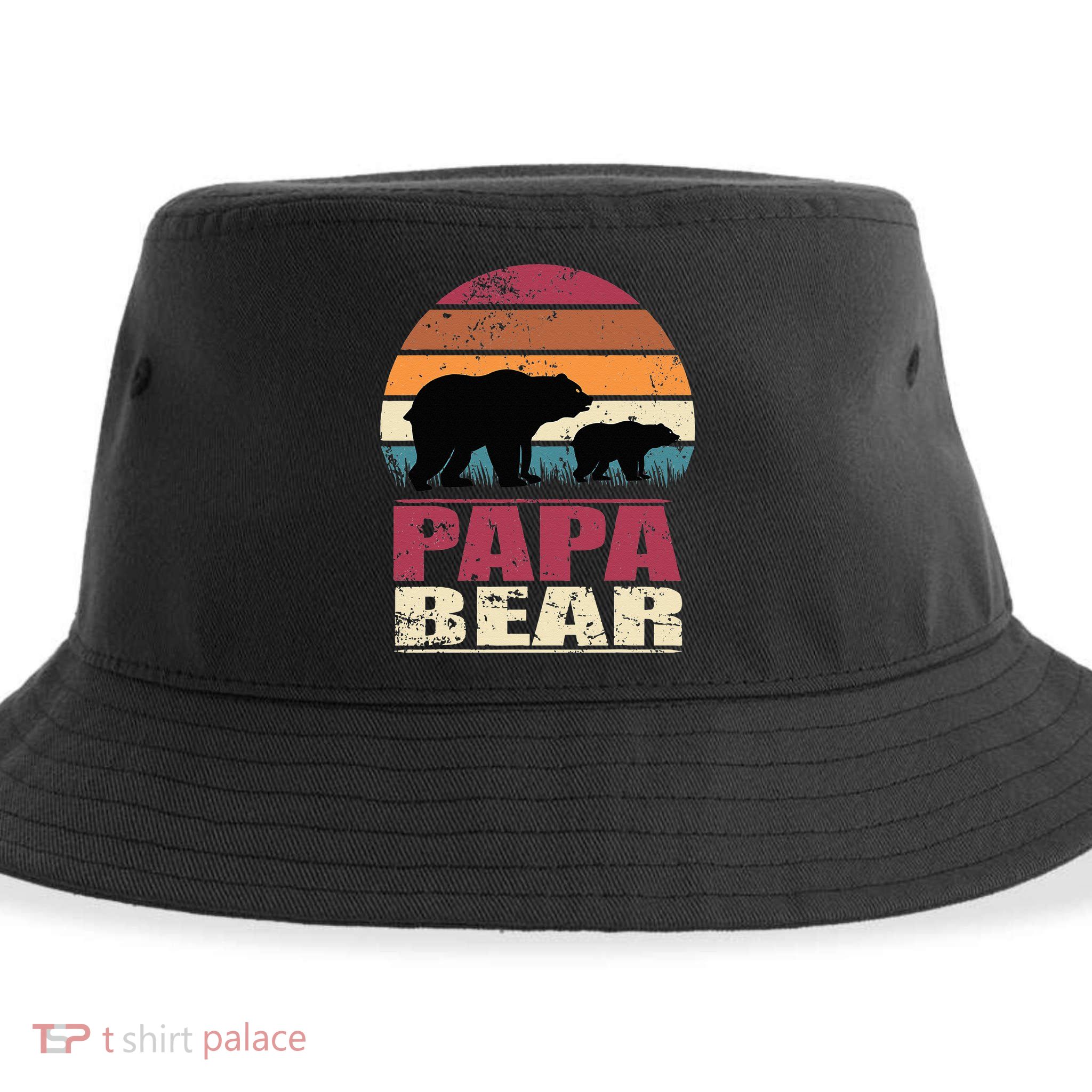 Papabear Family Daddy Bear Newborn Baby Fatherhood Papa Bear Sustainable Bucket Hat