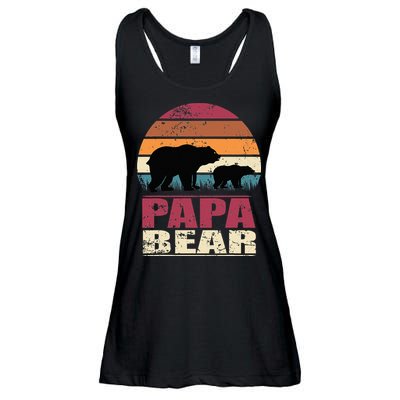Papabear Family Daddy Bear Newborn Baby Fatherhood Papa Bear Ladies Essential Flowy Tank