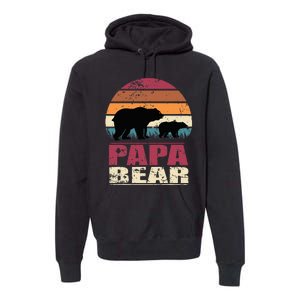 Papabear Family Daddy Bear Newborn Baby Fatherhood Papa Bear Premium Hoodie