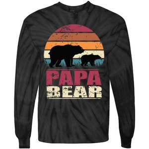 Papabear Family Daddy Bear Newborn Baby Fatherhood Papa Bear Tie-Dye Long Sleeve Shirt