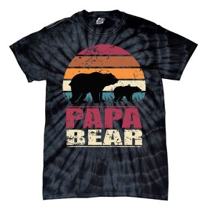 Papabear Family Daddy Bear Newborn Baby Fatherhood Papa Bear Tie-Dye T-Shirt