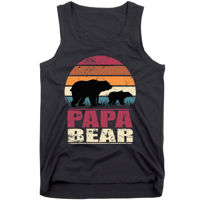 Papabear Family Daddy Bear Newborn Baby Fatherhood Papa Bear Tank Top