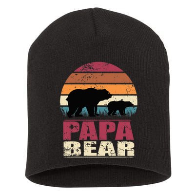 Papabear Family Daddy Bear Newborn Baby Fatherhood Papa Bear Short Acrylic Beanie