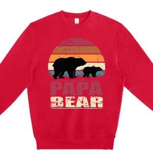 Papabear Family Daddy Bear Newborn Baby Fatherhood Papa Bear Premium Crewneck Sweatshirt