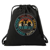 Perfect For Dude Tall Guy Beard Twins Purple Hoser Drawstring Bag