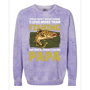 Papa Fishing Dad For Father's Day Meaningful Gift Colorblast Crewneck Sweatshirt