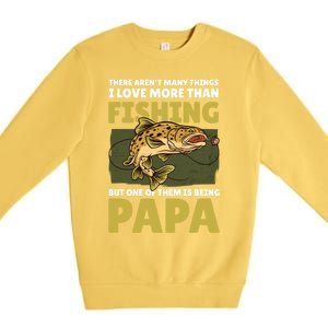 Papa Fishing Dad For Father's Day Meaningful Gift Premium Crewneck Sweatshirt