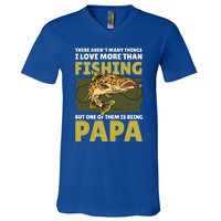 Papa Fishing Dad For Father's Day Meaningful Gift V-Neck T-Shirt