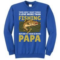 Papa Fishing Dad For Father's Day Meaningful Gift Tall Sweatshirt