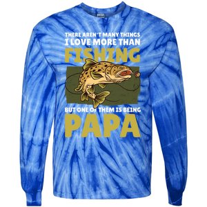 Papa Fishing Dad For Father's Day Meaningful Gift Tie-Dye Long Sleeve Shirt