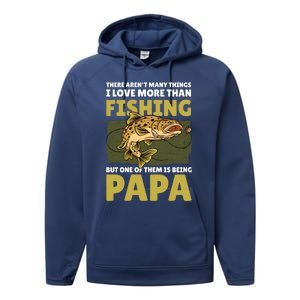 Papa Fishing Dad For Father's Day Meaningful Gift Performance Fleece Hoodie