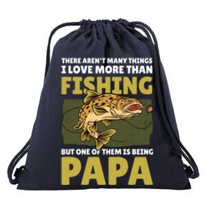 Papa Fishing Dad For Father's Day Meaningful Gift Drawstring Bag