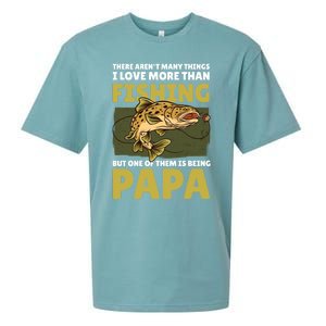 Papa Fishing Dad For Father's Day Meaningful Gift Sueded Cloud Jersey T-Shirt