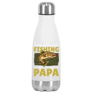 Papa Fishing Dad For Father's Day Meaningful Gift Stainless Steel Insulated Water Bottle