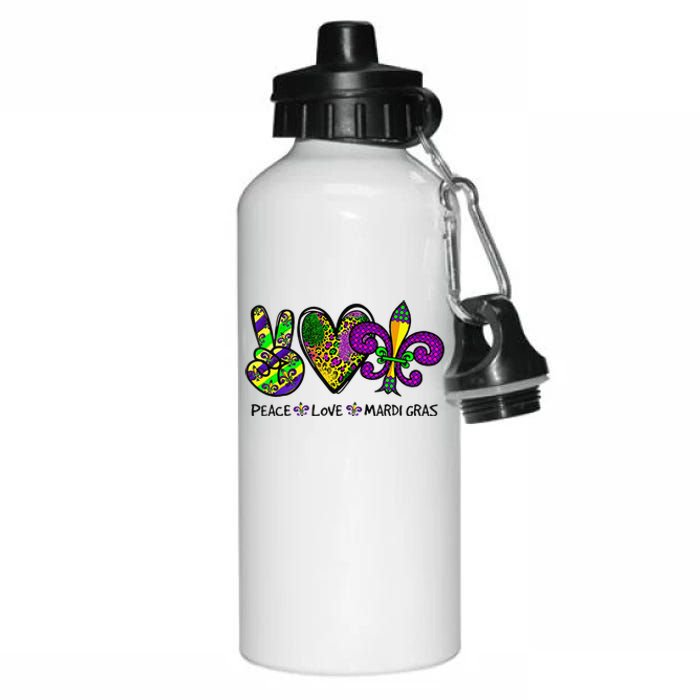 Purple Fleur De Is Lips Funny Mardi Gras Carnival Aluminum Water Bottle 