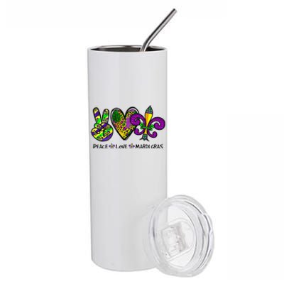 Purple Fleur De Is Lips Funny Mardi Gras Carnival Stainless Steel Tumbler