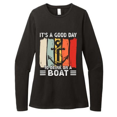 Pontoon Funny Drinking ItS A Good Day To Drink On A Boat Womens CVC Long Sleeve Shirt