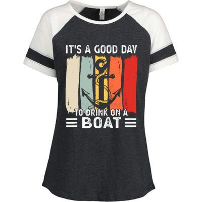 Pontoon Funny Drinking ItS A Good Day To Drink On A Boat Enza Ladies Jersey Colorblock Tee