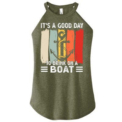 Pontoon Funny Drinking ItS A Good Day To Drink On A Boat Women's Perfect Tri Rocker Tank