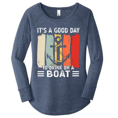 Pontoon Funny Drinking ItS A Good Day To Drink On A Boat Women's Perfect Tri Tunic Long Sleeve Shirt