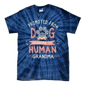 Promoted From Dog Grandma To Human Grandma Mother's Day Tie-Dye T-Shirt