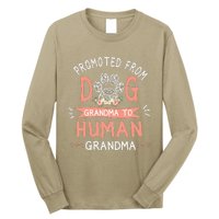 Promoted From Dog Grandma To Human Grandma Mother's Day Long Sleeve Shirt