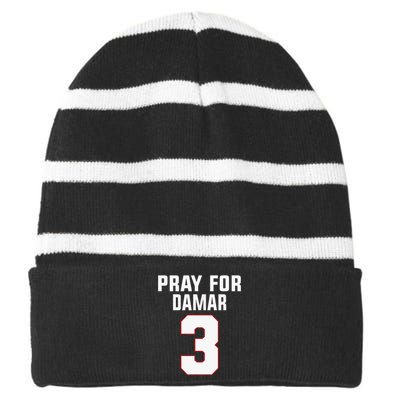 Pray For Damar 3 Buffalo Love For 3 Striped Beanie with Solid Band