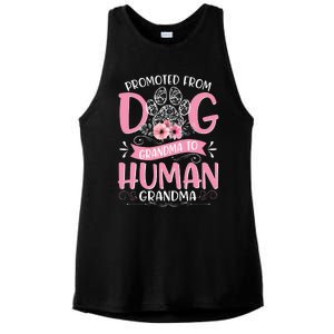 Promoted From Dog Grandma To Human Grandma Mother's Day Ladies PosiCharge Tri-Blend Wicking Tank