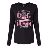 Promoted From Dog Grandma To Human Grandma Mother's Day Womens Cotton Relaxed Long Sleeve T-Shirt