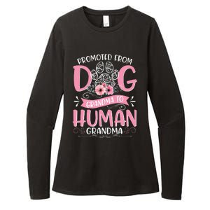 Promoted From Dog Grandma To Human Grandma Mother's Day Womens CVC Long Sleeve Shirt