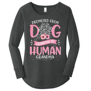 Promoted From Dog Grandma To Human Grandma Mother's Day Women's Perfect Tri Tunic Long Sleeve Shirt