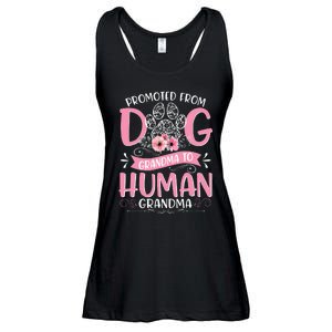 Promoted From Dog Grandma To Human Grandma Mother's Day Ladies Essential Flowy Tank