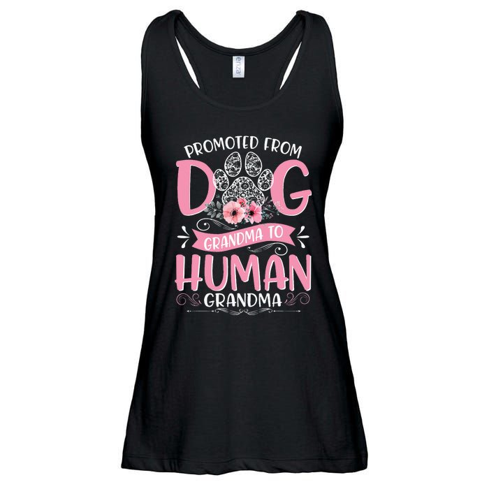 Promoted From Dog Grandma To Human Grandma Mother's Day Ladies Essential Flowy Tank