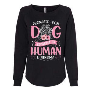 Promoted From Dog Grandma To Human Grandma Mother's Day Womens California Wash Sweatshirt