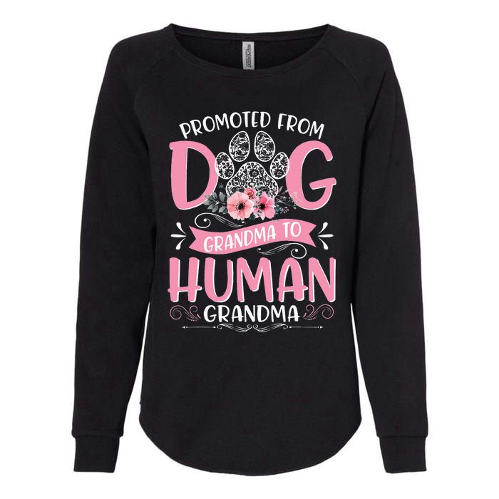 Promoted From Dog Grandma To Human Grandma Mother's Day Womens California Wash Sweatshirt