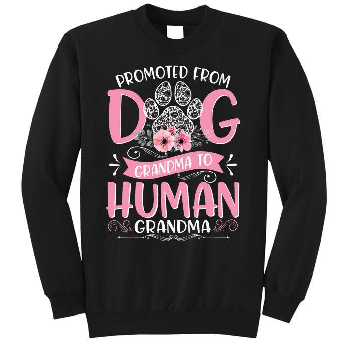 Promoted From Dog Grandma To Human Grandma Mother's Day Tall Sweatshirt