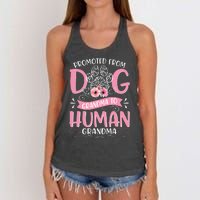 Promoted From Dog Grandma To Human Grandma Mother's Day Women's Knotted Racerback Tank