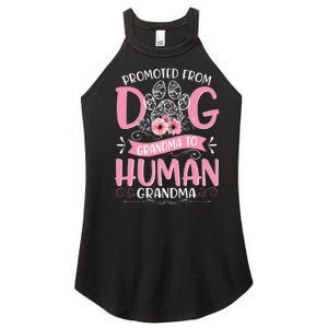 Promoted From Dog Grandma To Human Grandma Mother's Day Women's Perfect Tri Rocker Tank