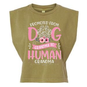 Promoted From Dog Grandma To Human Grandma Mother's Day Garment-Dyed Women's Muscle Tee