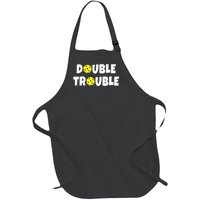 Pickleball Funny Double Trouble Team Full-Length Apron With Pockets