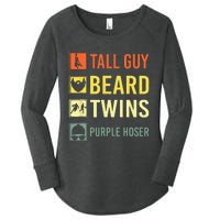 Perfect For Dude Tall Guy Beard Twins Purple Hoser Women's Perfect Tri Tunic Long Sleeve Shirt