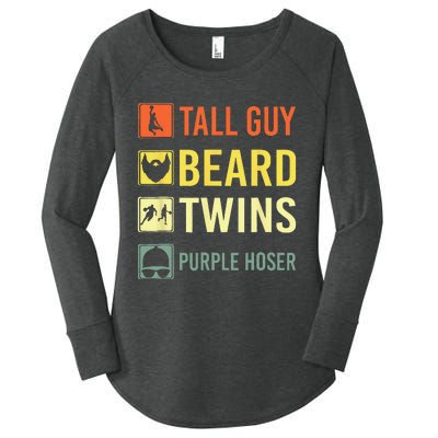 Perfect For Dude Tall Guy Beard Twins Purple Hoser Women's Perfect Tri Tunic Long Sleeve Shirt