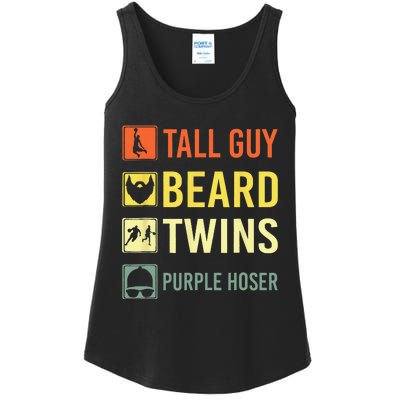 Perfect For Dude Tall Guy Beard Twins Purple Hoser Ladies Essential Tank