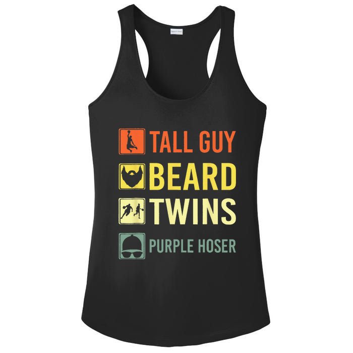 Perfect For Dude Tall Guy Beard Twins Purple Hoser Ladies PosiCharge Competitor Racerback Tank